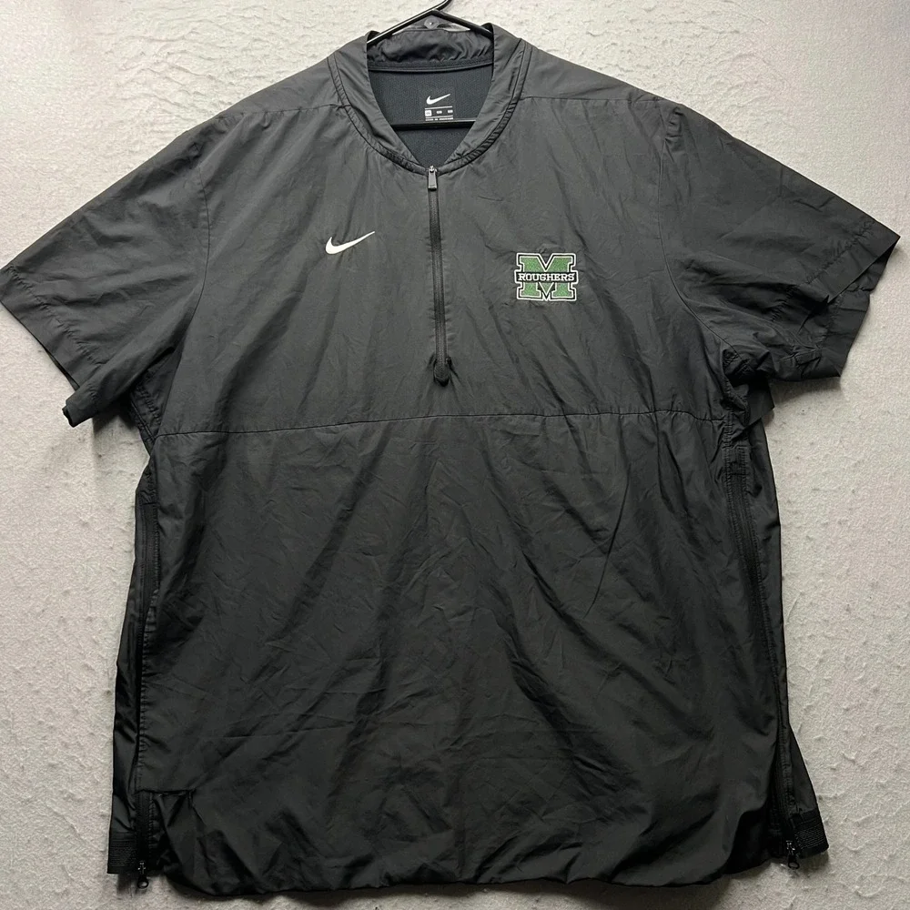 Nike Muskogee Roughers Quarter Zip Windbreaker Men XXL Black Short Sleeve Jacket